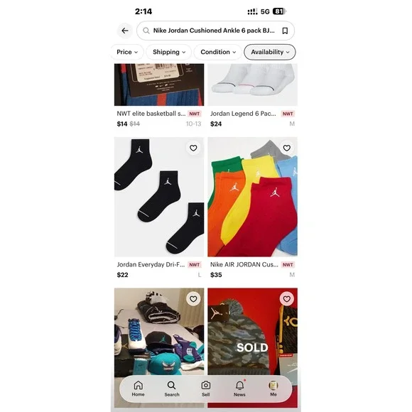 Jordan Socks Kids Size M Multicolor New Jumpman Logo Ankle 6-Pack - Picture 6 of 6